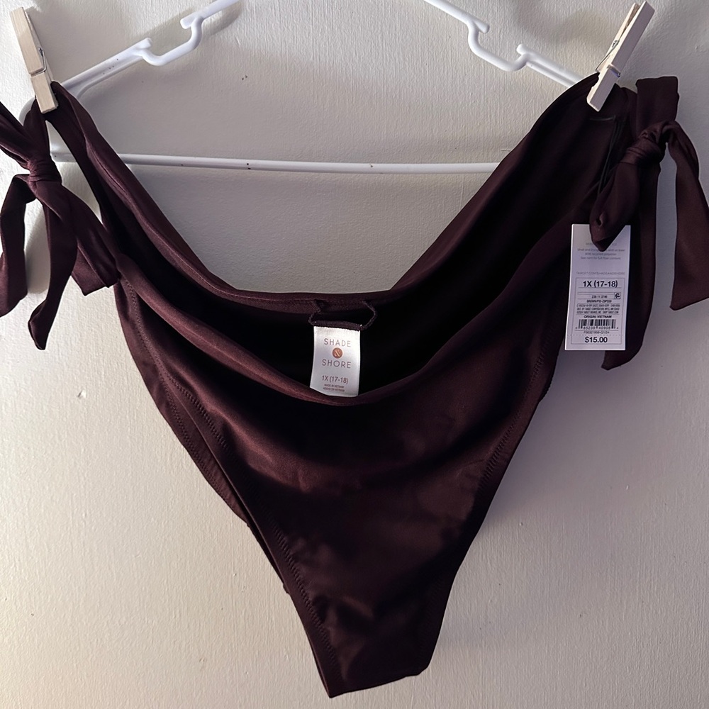 Shade & Shore Brown Bikini Bottom 1X(17/18)